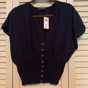 New navy top A&F